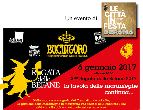 Regata delle Befane 2017, Canal Grande, 6 gennaio ore 10.00